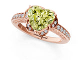 Rose gold Fancy Yellow Heart  Cut Halo Diamond Ring with Channel Set Band and Four-Prong Setting_34