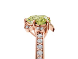 Rose gold Fancy Yellow Heart  Cut Halo Diamond Ring with Channel Set Band and Four-Prong Setting_38