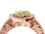 Rose gold Fancy Yellow Heart  Cut Halo Diamond Ring with Pavé Band and Four-Prong Setting_49
