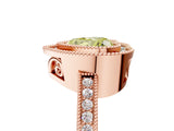 Rose gold Fancy Yellow Heart  Cut Halo Diamond Ring with Pavé Band and Milgrain Prong Setting_37