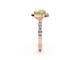 Rose gold Fancy Yellow Heart Cut Halo Diamond Ring with Pavé Band and Three-Prong Setting_2