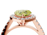 Rose gold Fancy Yellow Heart Cut Halo Diamond Ring with Pavé Band and Three-Prong Setting_4