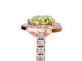 Rose gold Fancy Yellow Heart Cut Halo Diamond Ring with Pavé Band and Three-Prong Setting_5