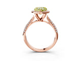 Rose gold Fancy Yellow Heart Cut Halo Diamond Ring with Pavé Band_3