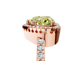 Rose gold Fancy Yellow Heart  Cut Halo Diamond Ring with Pave Band and Four-Prong Setting_27