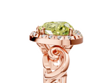 Rose gold Fancy Yellow Heart  Cut Halo Diamond Ring with Scrollwork Band and Four-Prong Setting_77