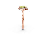 Rose gold Fancy Yellow Heart Cut Halo Diamond Ring with Solitaire Band and Prong Setting_2