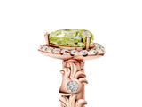 Rose gold Fancy Yellow Heart Cut Halo Diamond Solitaire with Filigree Band and Four-Prong Setting_5