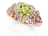 Rose gold Fancy Yellow Heart Cut Halo Diamond Split Shank Engagement Ring with Four-Prong Setting_1
