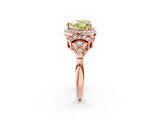 Rose gold Fancy Yellow Heart Cut Halo Diamond Split Shank Engagement Ring with Four-Prong Setting_2