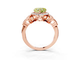 Rose gold Fancy Yellow Heart Cut Halo Diamond Split Shank Engagement Ring with Four-Prong Setting_3