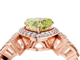 Rose gold Fancy Yellow Heart Cut Halo Diamond Split Shank Engagement Ring with Four-Prong Setting_4