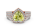 Rose gold Fancy Yellow Heart Cut Halo Pavé Diamond Engagement Ring with Split Shank and Four-Prong Setting_3