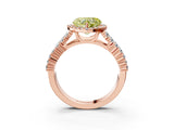 Rose gold Fancy Yellow Heart Cut Halo Pavé Diamond Engagement Ring with Split Shank and Four-Prong Setting_6
