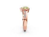 Rose gold Fancy Yellow Heart  Cut Halo Pave Band Four-Prong Ring_51