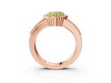 Rose gold Fancy Yellow Heart  Cut Halo Pave Band Four-Prong Ring_52