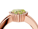 Rose gold Fancy Yellow Heart  Cut Halo Pave Band Four-Prong Ring_53