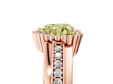 Rose gold Fancy Yellow Heart  Cut Halo Pave Band Four-Prong Ring_54