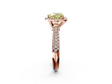 Rose gold Fancy Yellow Heart  Cut Halo Pave Band Four-Prong Setting Ring_22