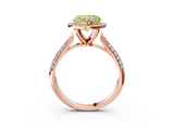 Rose gold Fancy Yellow Heart  Cut Halo Pave Band Four-Prong Setting Ring_23