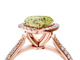 Rose gold Fancy Yellow Heart  Cut Halo Pave Band Four-Prong Setting Ring_24