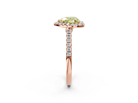 Rose gold Fancy Yellow Heart Cut Halo Pave Diamond Engagement Ring with Four-Prong Setting_2