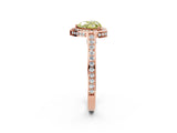 Rose gold Fancy Yellow Heart  Cut Halo Pave Split Shank Prong Setting Ring_54