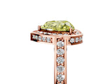 Rose gold Fancy Yellow Heart  Cut Halo Pave Split Shank Prong Setting Ring_57