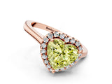 Rose gold Fancy Yellow Heart Cut Halo Round Diamond Solitaire Engagement Ring with Pave Band and Four-Prong Setting_12