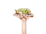 Rose gold Fancy Yellow Heart Cut Halo Round Diamond Solitaire Engagement Ring with Pave Band and Four-Prong Setting_17