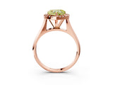 Rose gold Fancy Yellow Heart  Cut Halo Solitaire Engagement Ring with Square Band and Four-Prong Setting_118