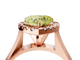 Rose gold Fancy Yellow Heart  Cut Halo Solitaire Engagement Ring with Square Band and Four-Prong Setting_119