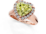 Rose gold Fancy Yellow Heart  Cut Halo Solitaire Engagement Ring with Square Band and Four-Prong Setting_68