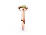 Rose gold Fancy Yellow Heart  Cut Halo Solitaire Engagement Ring with Square Band and Four-Prong Setting_69