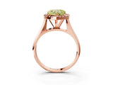 Rose gold Fancy Yellow Heart  Cut Halo Solitaire Engagement Ring with Square Band and Four-Prong Setting_70