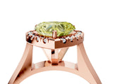 Rose gold Fancy Yellow Heart  Cut Halo Solitaire Engagement Ring with Square Band and Four-Prong Setting_71