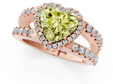 Rose gold Fancy Yellow Heart  Cut Halo Split Shank Diamond Ring with Four-Prong Setting_46