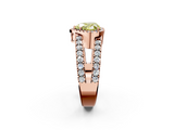 Rose gold Fancy Yellow Heart  Cut Halo Split Shank Diamond Ring with Four-Prong Setting_47