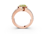 Rose gold Fancy Yellow Heart  Cut Halo Split Shank Diamond Ring with Four-Prong Setting_48