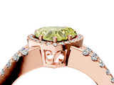 Rose gold Fancy Yellow Heart  Cut Halo Split Shank Diamond Ring with Four-Prong Setting_49