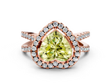 Rose gold Fancy Yellow Heart  Cut Halo Split Shank Pave Set Ring_64