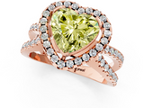 Rose gold Fancy Yellow Heart  Cut Halo Split Shank Pave Set Ring_65