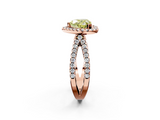 Rose gold Fancy Yellow Heart  Cut Halo Split Shank Pave Set Ring_66