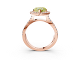 Rose gold Fancy Yellow Heart  Cut Halo Split Shank Pave Set Ring_67