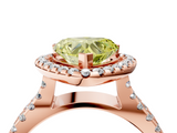 Rose gold Fancy Yellow Heart  Cut Halo Split Shank Pave Set Ring_68
