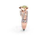 Rose gold Fancy Yellow Heart  Cut Halo Split Shank Prong Setting Ring_14