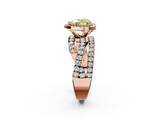 Rose gold Fancy Yellow Heart  Cut Halo Split Shank Prong Setting Ring_64