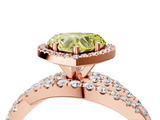 Rose gold Fancy Yellow Heart  Cut Halo Split Shank Prong Setting Ring_66