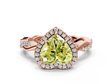 Rose gold Fancy Yellow Heart  Cut Halo Twisted Band Four-Prong Ring_20