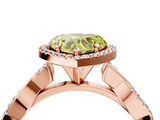 Rose gold Fancy Yellow Heart  Cut Halo Twisted Band Four-Prong Ring_24
